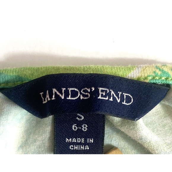 Lands End Green Floral Pullover Knit Tank Dress Womens Size 6-8 - Picture 7 of 8